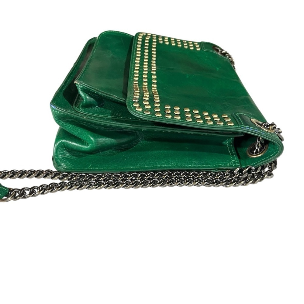 Patricia Nash Discovery Green Studded Merano Leather Shoulder Bag - Picture 5 of 16